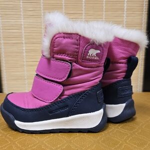 Sorel Kids' Fuchsia and Navy Snow Boots